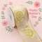 Designer's Shop WR 63-5210 2.5” x 10 yard Holiday Gold Wild Rose Floral on Sheer wired edge ribbons
